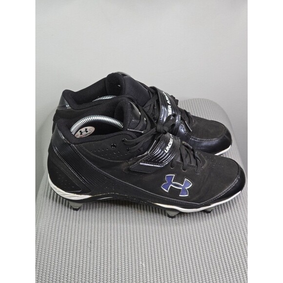 Under Armour Bound Black Athletic Cleats, Suede,‎ Support Strap. Size 11
